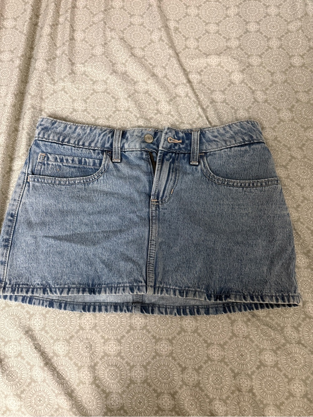 Hollister Light Blue Denim Mini Skirt